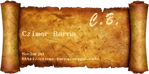 Czimer Barna névjegykártya